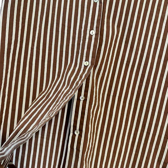 Mango Brown and White Striped Blouse - Picture 2 of 6